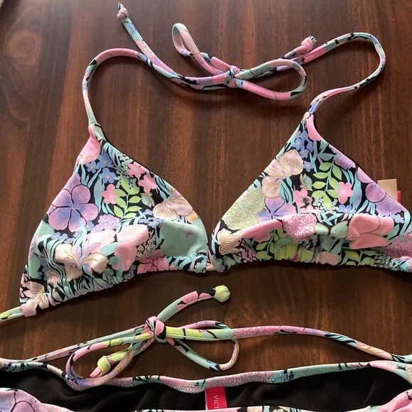 Vintage Victoria Secret Vintage Neon 90s Vibes Tropical 2 Piece Bikini Set - Picture 4 of 6